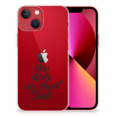 Apple iPhone 13 | Siliconen hoesje | met naam Heart Smile Apple iPhone 13 | Siliconen hoesje | met naam Heart Smile
