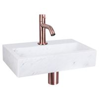 Differnz Flat fonteinset marmer met gebogen kraan rood koper - thumbnail