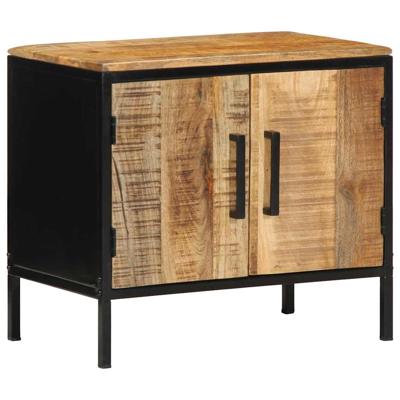 Nachtkastje Bruin en zwart 50 x 30 x 45 cm massief mangohout