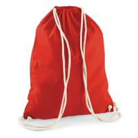 Gymtas sport/zwemmen - rugzak - rood - rijgkoord - 46 x 37 cm - katoen - Kinderen sporttasjes