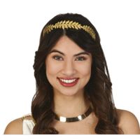 Verkleed haarband lauwerkrans - dames - goud - Romeinse rijk thema party - Carnaval tiara - thumbnail