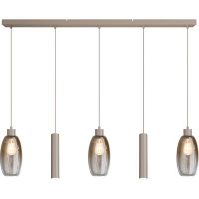 Masterlight Glazen hanglampOlive 3x Ø 12,5cm - 2x Run pendel - zand - 2431-36-130-5RT20215