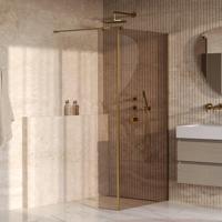 BRAUER Oblivion Inloopdouche - 100x200cm - 30 cm zijwand - glascoating - brons glas - geborsteld goud PVD GS-OBI2B10030200GG BRAUER Oblivion Inloopdouche - 100x200cm - 30 cm zijwand - glascoating - brons glas - geborsteld goud PVD GS-OBI2B10030200GG