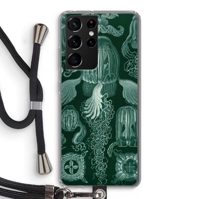 Haeckel Cubomedusae: Samsung Galaxy S21 Ultra Transparant Hoesje met koord