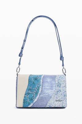 Kleine patchwork denim schoudertas - MATERIAL FINISHES - U