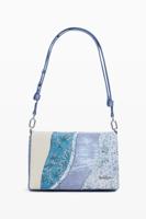 Kleine patchwork denim schoudertas - MATERIAL FINISHES - U