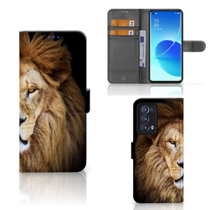 OPPO Reno 6 Pro Plus 5G Telefoonhoesje met Pasjes Leeuw