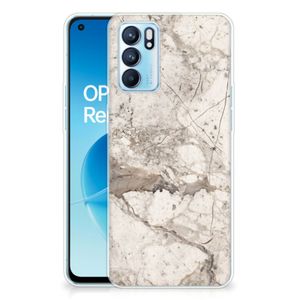 OPPO Reno 6 5G TPU Siliconen Hoesje Marmer Beige