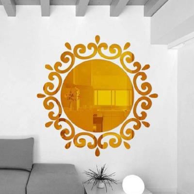 Bloem Vine aankleden spiegel Art vinyl muurschildering decor plafond muur sticker (goud)