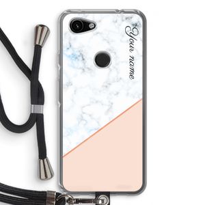 Marmer in stijl: Pixel 3a Transparant Hoesje met koord