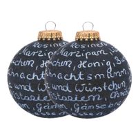 Krijt/krijtbord kerstbal - 2x - incl. krijtje - 8 cm - kunststof - beschrijfbaar