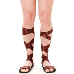 Grieks/Romeinse verkleed sandalen - bruin - volwassenen - Romeinen thema