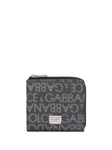 Dolce & Gabbana logo-plaque jacquard wallet - Noir