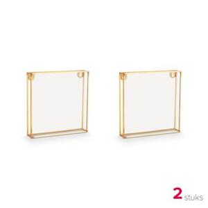 vtwonen Fotolijst - Metaal - Goud - 20x20x3.5cm - Set van 2 Lijstjes