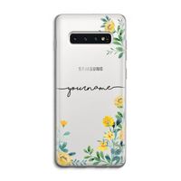 Gele bloemen: Samsung Galaxy S10 4G Transparant Hoesje