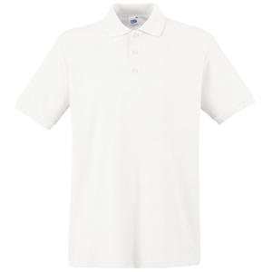 Fruit of the Loom poloshirt premium - wit - heren - katoen - 180 grams