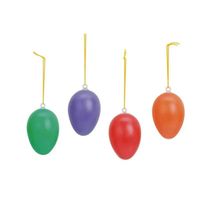 12x Paaseieren paastak hangertjes kleurenmix 6 cm - thumbnail