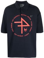 Raf Simons X Fred Perry polo à patch logo - Bleu - thumbnail