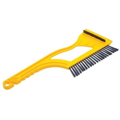 IJskrabber 2 in 1 - met rubberen trekker en borstel - raamkrabber - geel - kunststof - 9 x 40 cm IJskrabber 2 in 1 - met rubberen trekker en borstel - raamkrabber - geel - kunststof - 9 x 40 cm