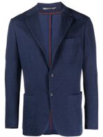 Canali blazer en jersey à simple boutonnage - Bleu - thumbnail