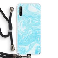 Waterverf blauw: Huawei P Smart Pro Transparant Hoesje met koord