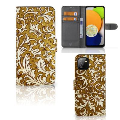 Wallet Case Samsung Galaxy A03 Barok Goud | Portemonnee hoesje