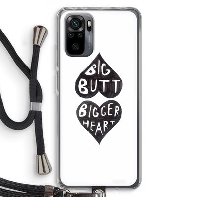 Big butt bigger heart: Xiaomi Redmi Note 10 Pro Transparant Hoesje met koord