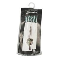 In the Mood Collection Pothouder donker groen Macrame 110 cm
