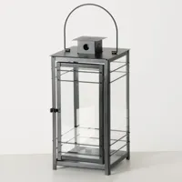 Boltze Home lantaarn ijzer bregenz 28x28x57cm zwart