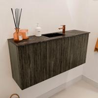 Toiletmeubel Mondiaz Joya Dlux | 90 cm | Meubelkleur Shadow | Faye wastafel Lava Wasbak Midden | 1 kraangat