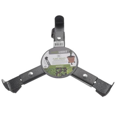 Pro Garden Plantentrolley - verstelbaar - zwart - metaal 24 cm - trolleys voor kamerplanten