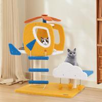 Krabpaal Klein Helikopterthema Kattenboom met Wolkenplatform Speelgoed Sisal Krabzuilen & Ladder Kattenkrabpaal Kattenmeubel Blauw