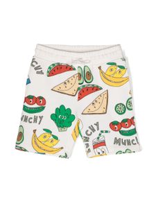 Stella McCartney Kids short de sport en coton à imprimé graphique - Blanc