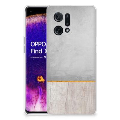 OPPO Find X5 | Bumper Hoesje | Wood Concrete