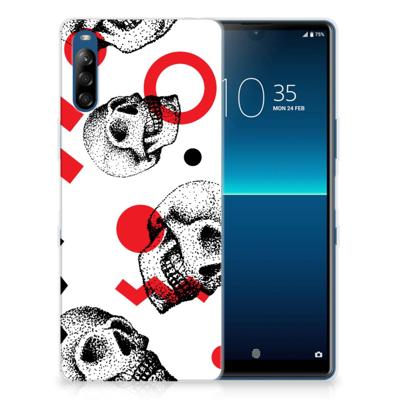 Silicone Back Case Sony Xperia L4 Skull Red