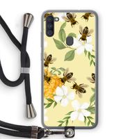 No flowers without bees: Samsung Galaxy A11 Transparant Hoesje met koord