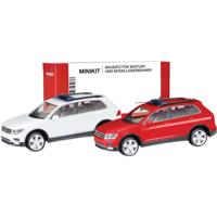 Herpa 013109-002 H0 Auto Volkswagen Tiguan met waarschuwingsbalk, rood en wit Herpa 013109-002 H0 Auto Volkswagen Tiguan met waarschuwingsbalk, rood en wit