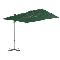 The Living Store Hangende Parasol - Groen - 250x250x247 cm - UV-beschermend polyester - Inclusief kruisvoet - - thumbnail