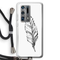 Pluim: Huawei P40 Pro Plus Transparant Hoesje met koord
