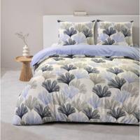 2e Halve Prijs Leen Bakker - Dekbedovertrek Boaz - Wit/blauw - 240x220 Cm - Polyester - Blauw#Wit