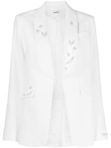 Zadig&Voltaire blazer à ornements strassés - Blanc