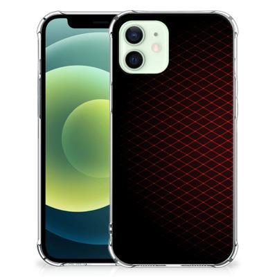 iPhone 12 Mini Doorzichtige Silicone Hoesje Geruit Rood iPhone 12 Mini Doorzichtige Silicone Hoesje Geruit Rood