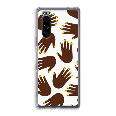 Hands dark: Sony Xperia 5 Transparant Hoesje