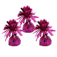 Ballon gewichtjes - 3x - fuchsia - 170 gram - gewichtjes voor helium ballontrosjes - thumbnail