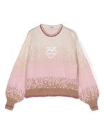 Pinko Kids pull à motif Love Birds brodé - Rose