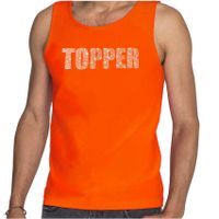 Glitter tanktop oranje Topper rhinestones steentjes voor heren - Glitter tanktop/ outfit