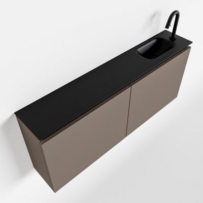 Toiletmeubel Mondiaz Ture | 120 cm | Meubelkleur Smoke | Eden wastafel Urban Rechts | 1 kraangat