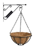 Hanging basket 25 cm met metalen muurhaak en kokos inlegvel