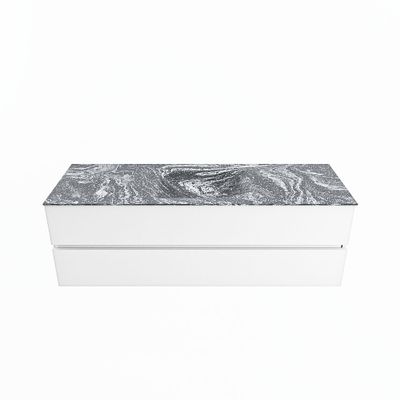 MONDIAZ VICA-DLUX 150cm badmeubel onderkast Talc 2 lades. Inbouw wastafel CLOUD midden zonder kraangat, kleur Lava.