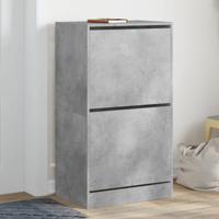 Schoenenkast met 2 klaplades 60x42x108 cm betongrijs
